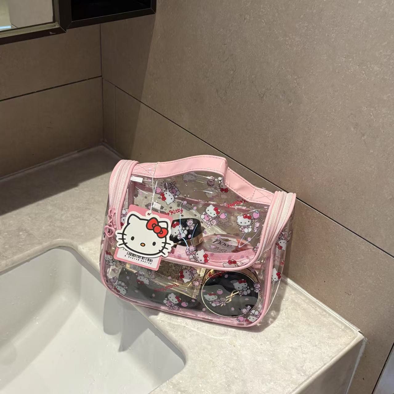 Sanrio Hello Kitty PVC Путешественный мешок для хранения женский розовый - изображение 4