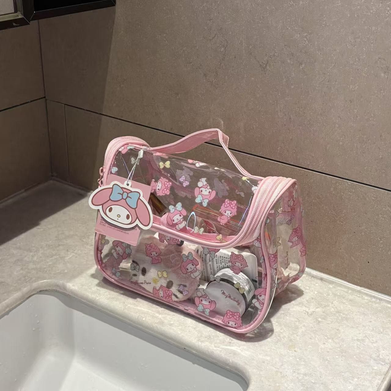 Sanrio My Melody ПВХ Путешественный Сумка для Хранения Стандартная (Стандартная) Женская Розовая - изображение 3