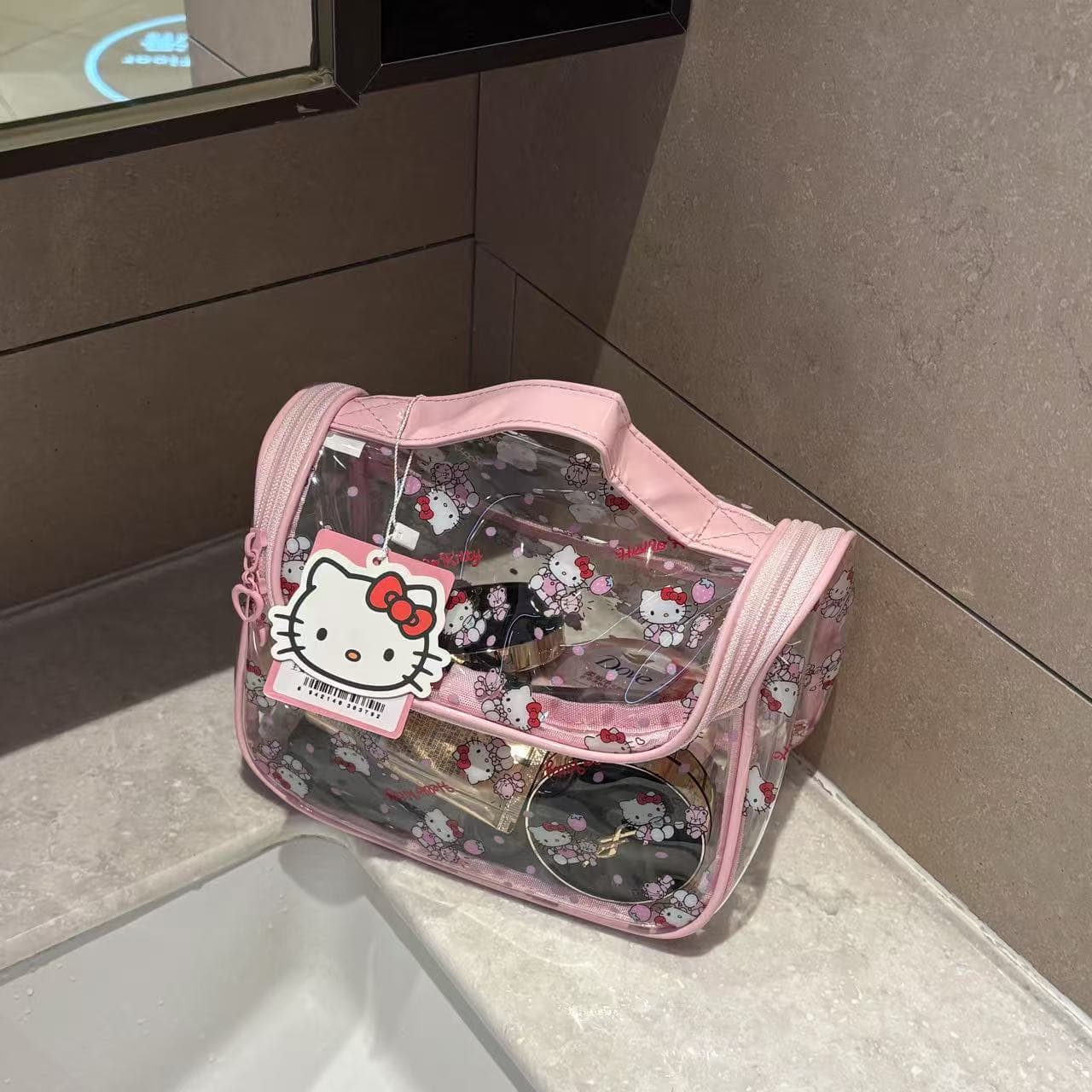 Sanrio Hello Kitty PVC Путешественный мешок для хранения женский розовый - изображение 3
