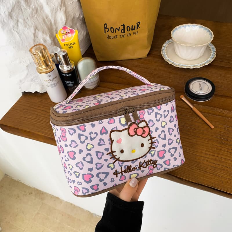 Санрио Hello Kitty Полиэстер Волокно Путешествие Хранение Сумка Женская Леопард С принтом - изображение 5