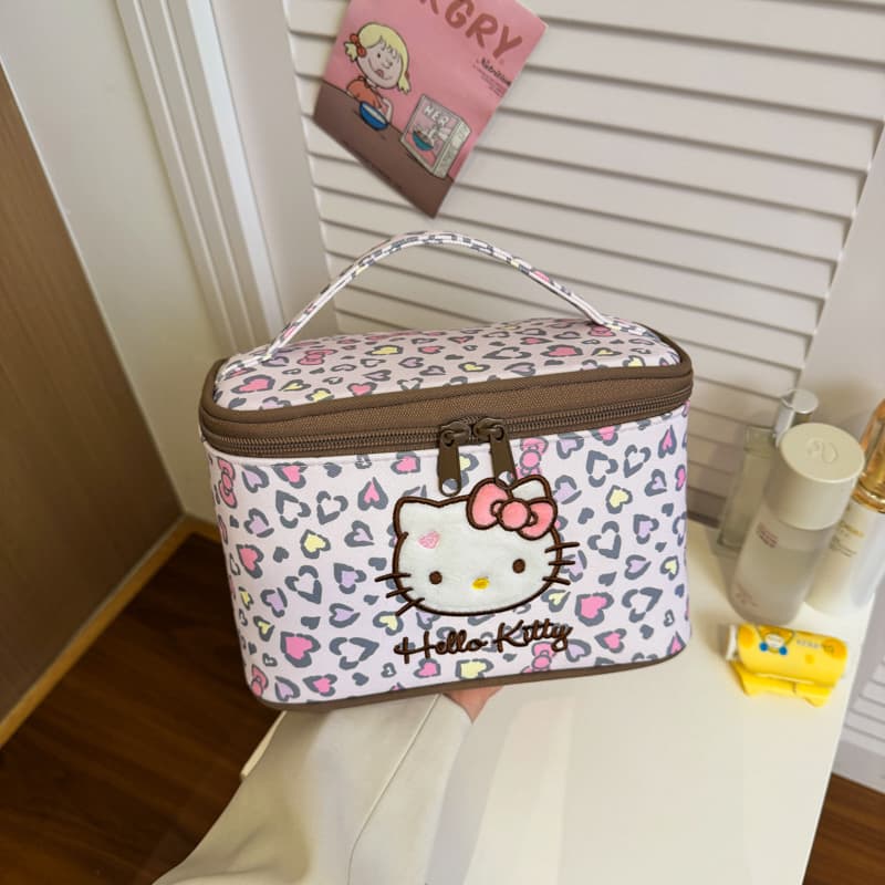 Санрио Hello Kitty Полиэстер Волокно Путешествие Хранение Сумка Женская Леопард С принтом - изображение 4