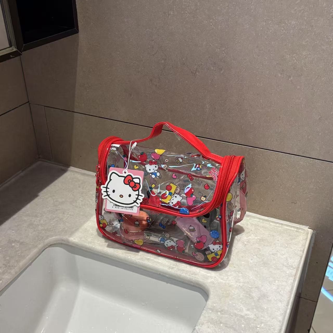 Sanrio Hello Kitty ПВХ (поливинилхлорид) Путешественный мешок для хранения Женский Красный - изображение 3