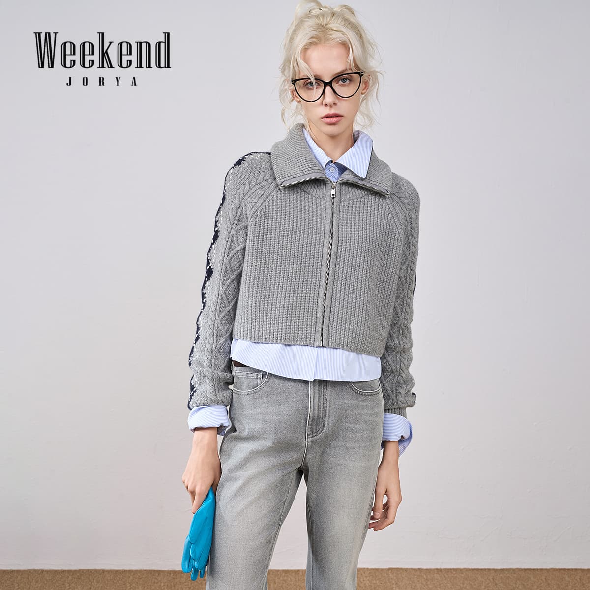 JORYAweekend Серый Женский Короткий Топ - изображение 6