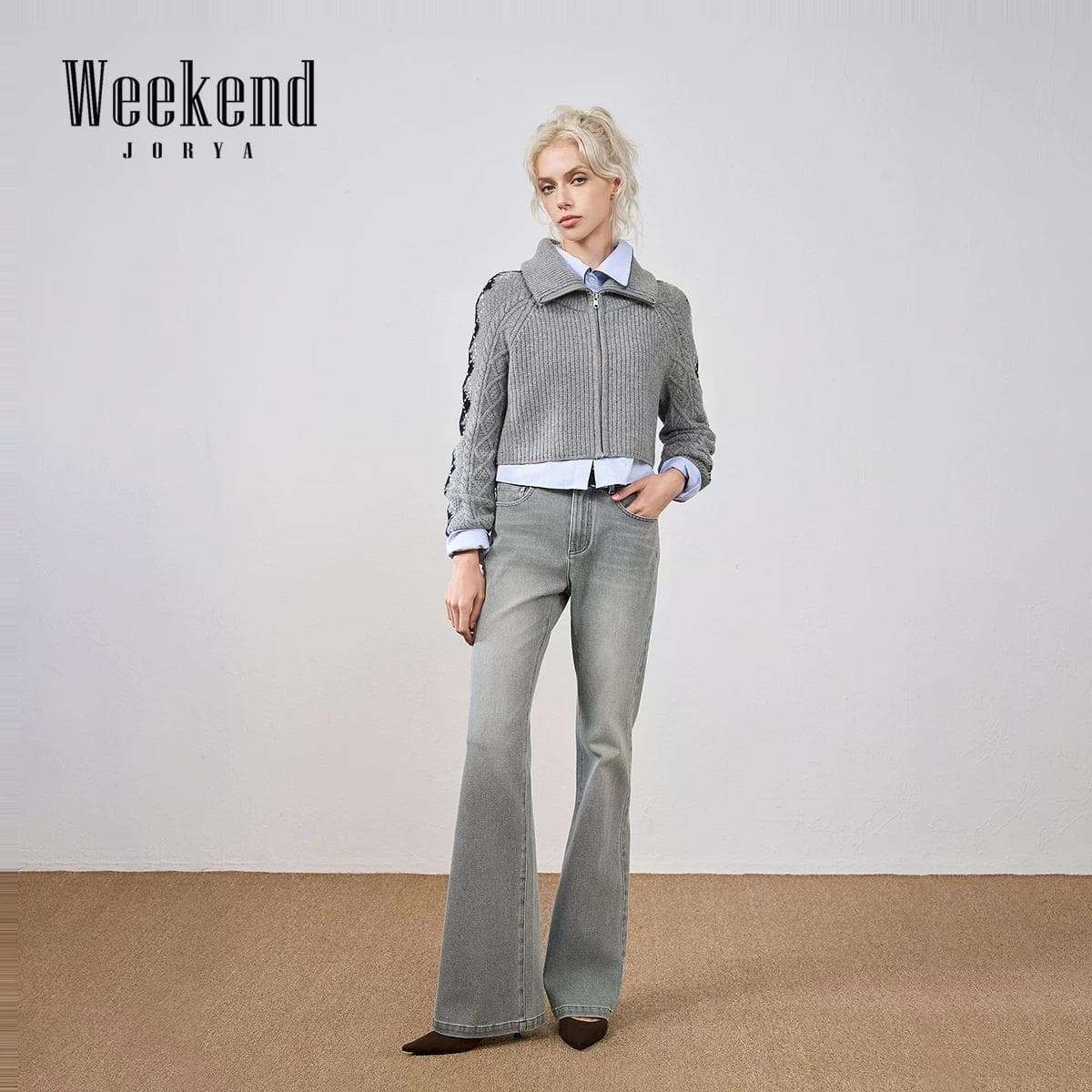 JORYAweekend Серый Женский Короткий Топ - изображение 5