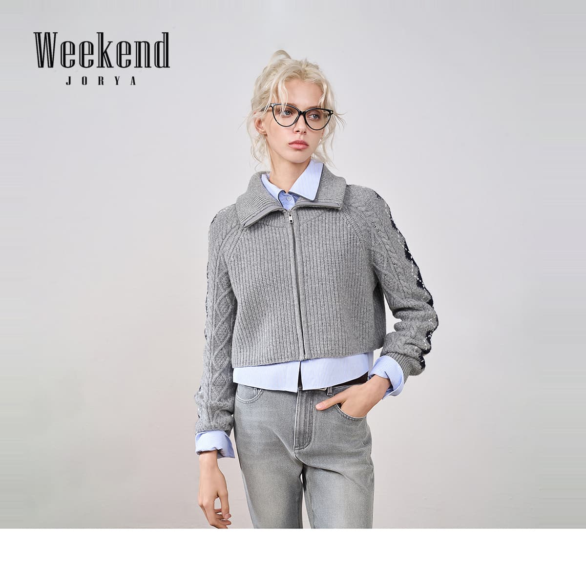 JORYAweekend Серый Женский Короткий Топ - изображение 2
