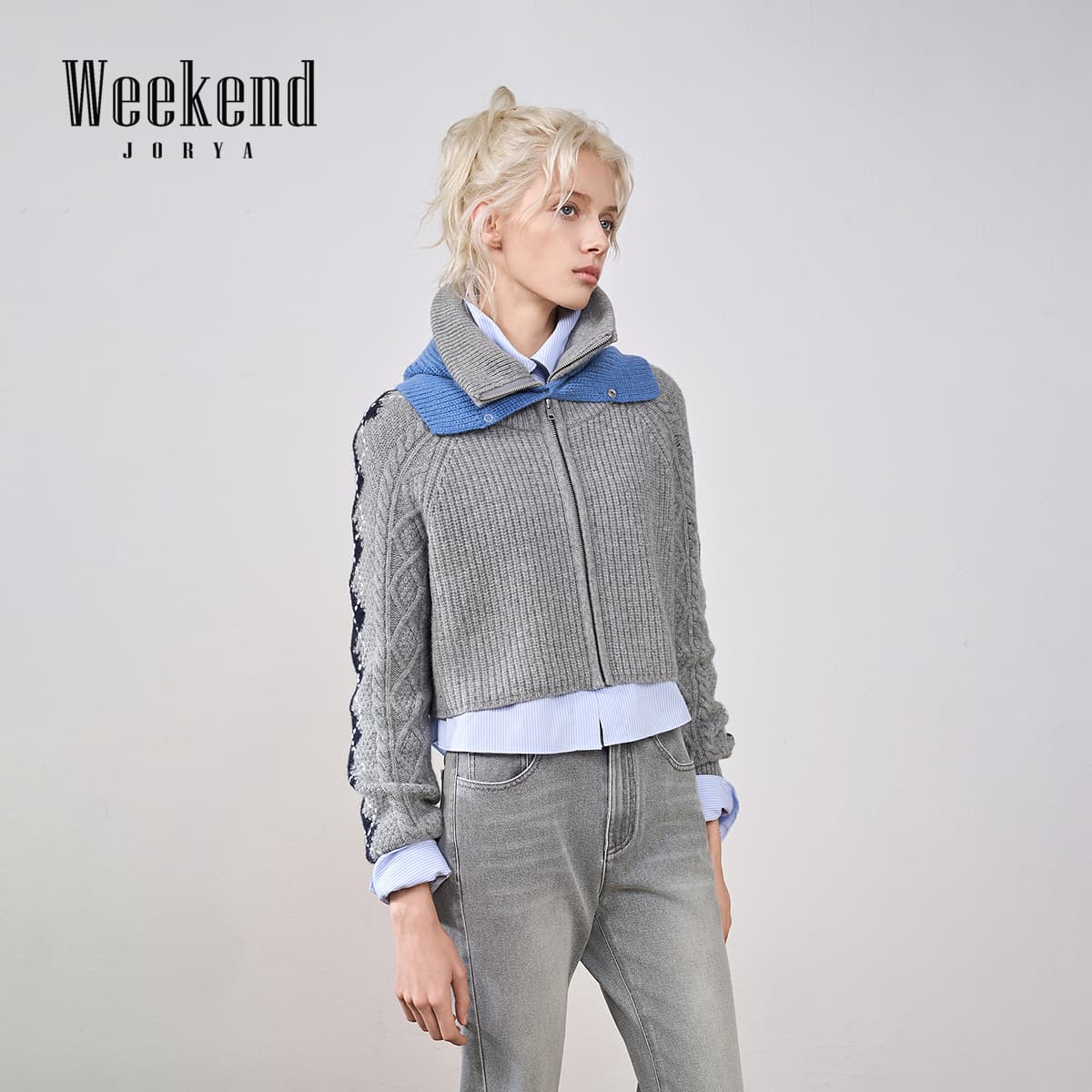 JORYAweekend Серый Женский Короткий Топ - изображение 3