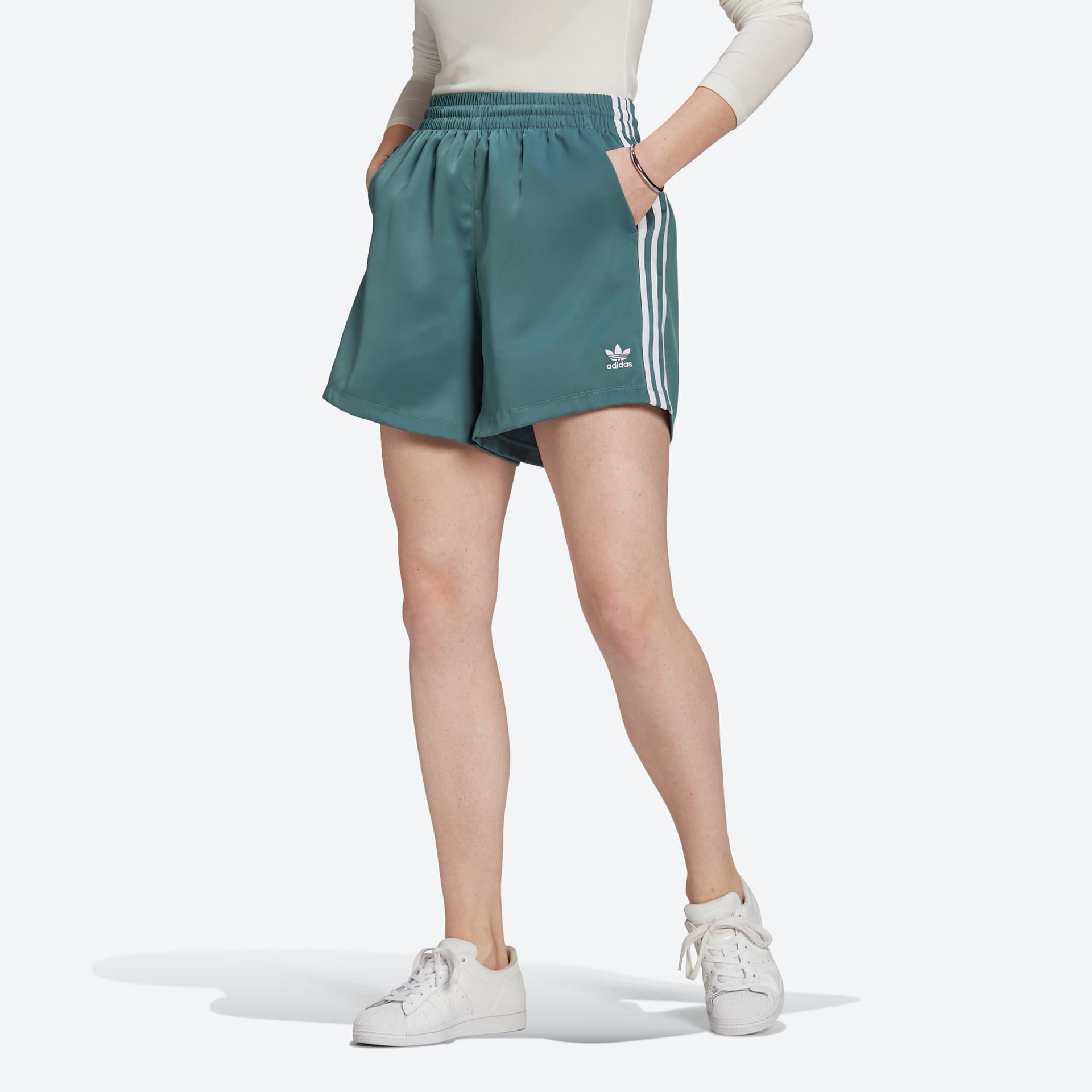 Шорты adidas Originals Satin Shorts Green - изображение 6