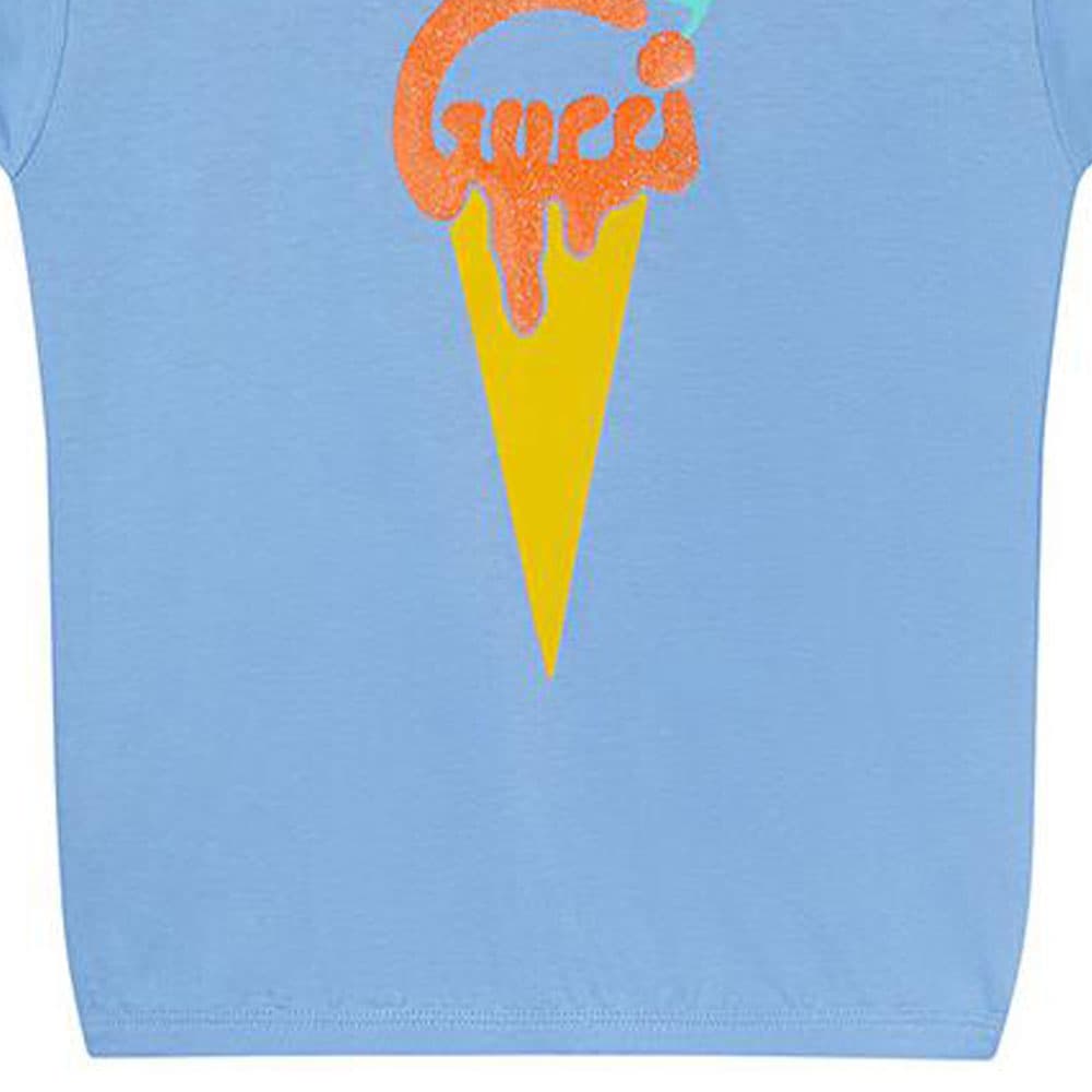 Футболка Gucci Kids Ice Cream Print Tee Blue - изображение 4