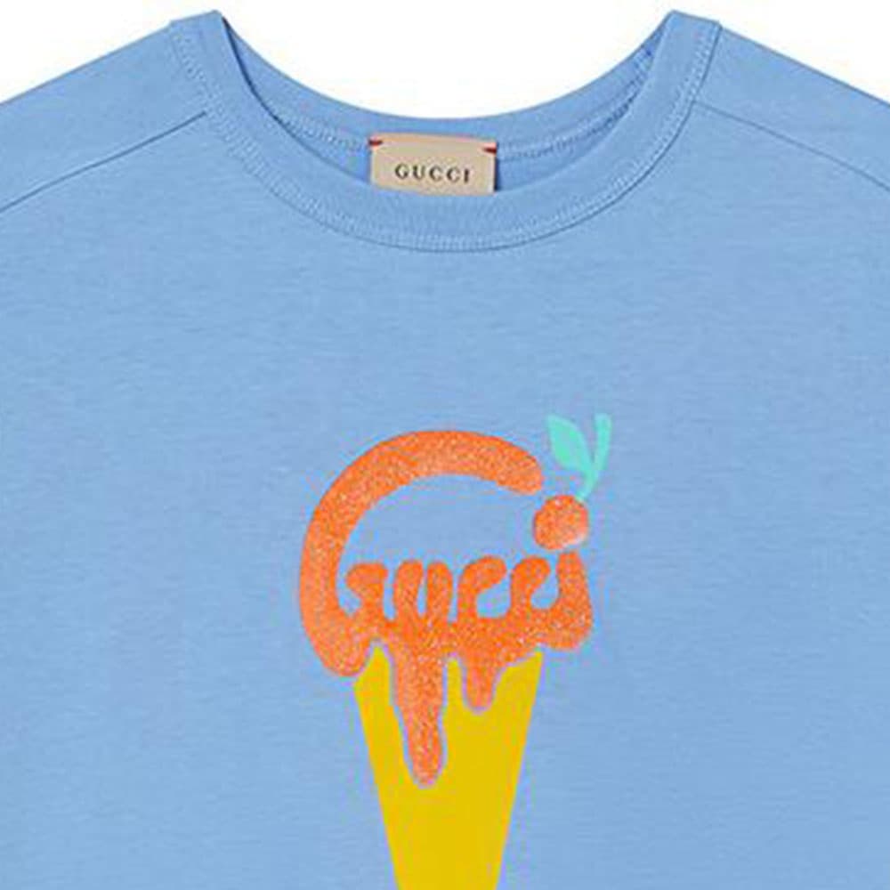 Футболка Gucci Kids Ice Cream Print Tee Blue - изображение 3