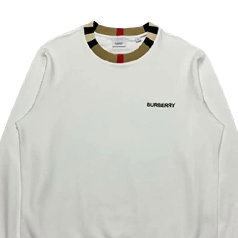 Кофта Burberry Logo Crewneck Sweatshirt White — фото 5