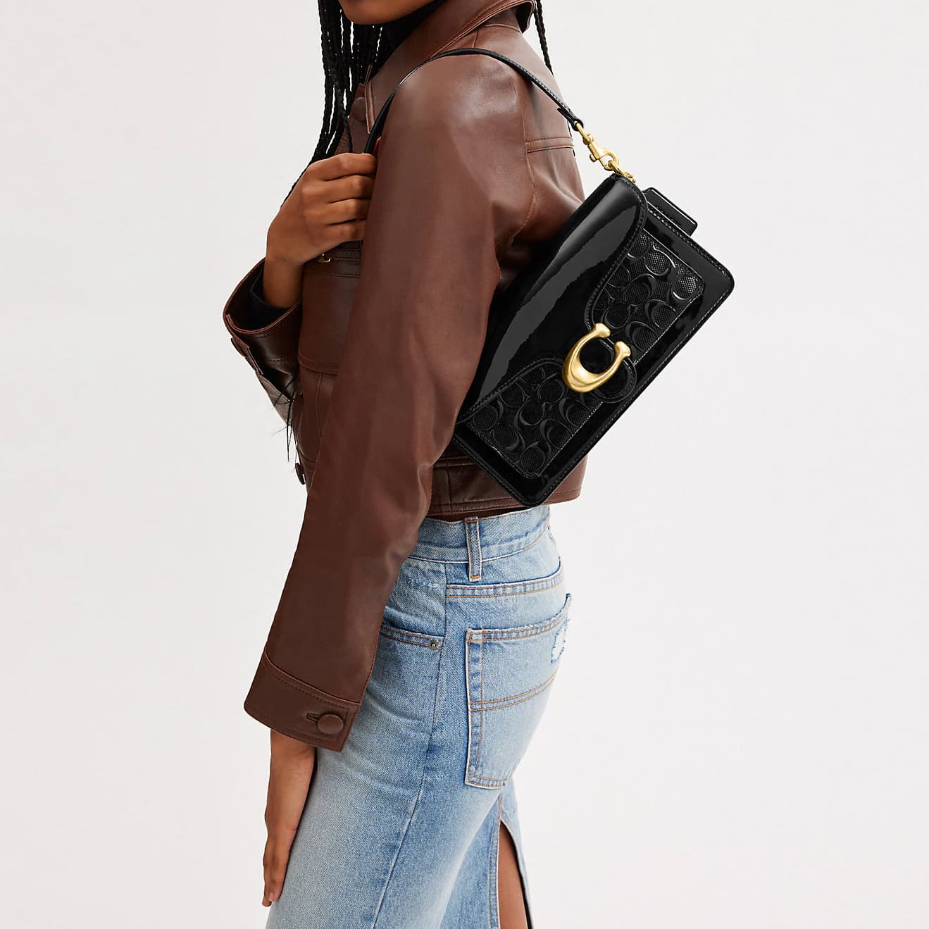 Мини-сумка Coach Tabby 26 Patent Leather Black - изображение 7