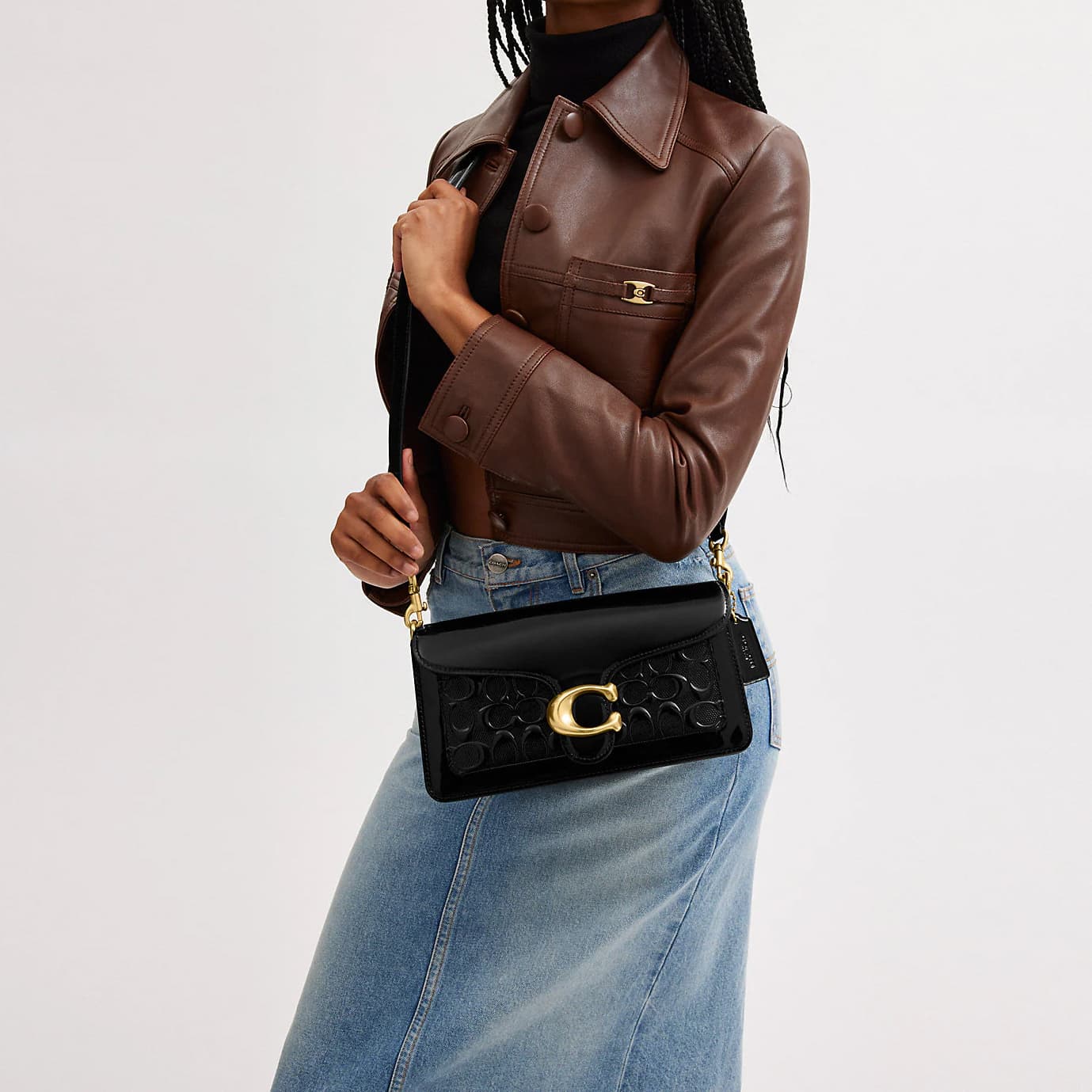 Мини-сумка Coach Tabby 26 Patent Leather Black - изображение 6