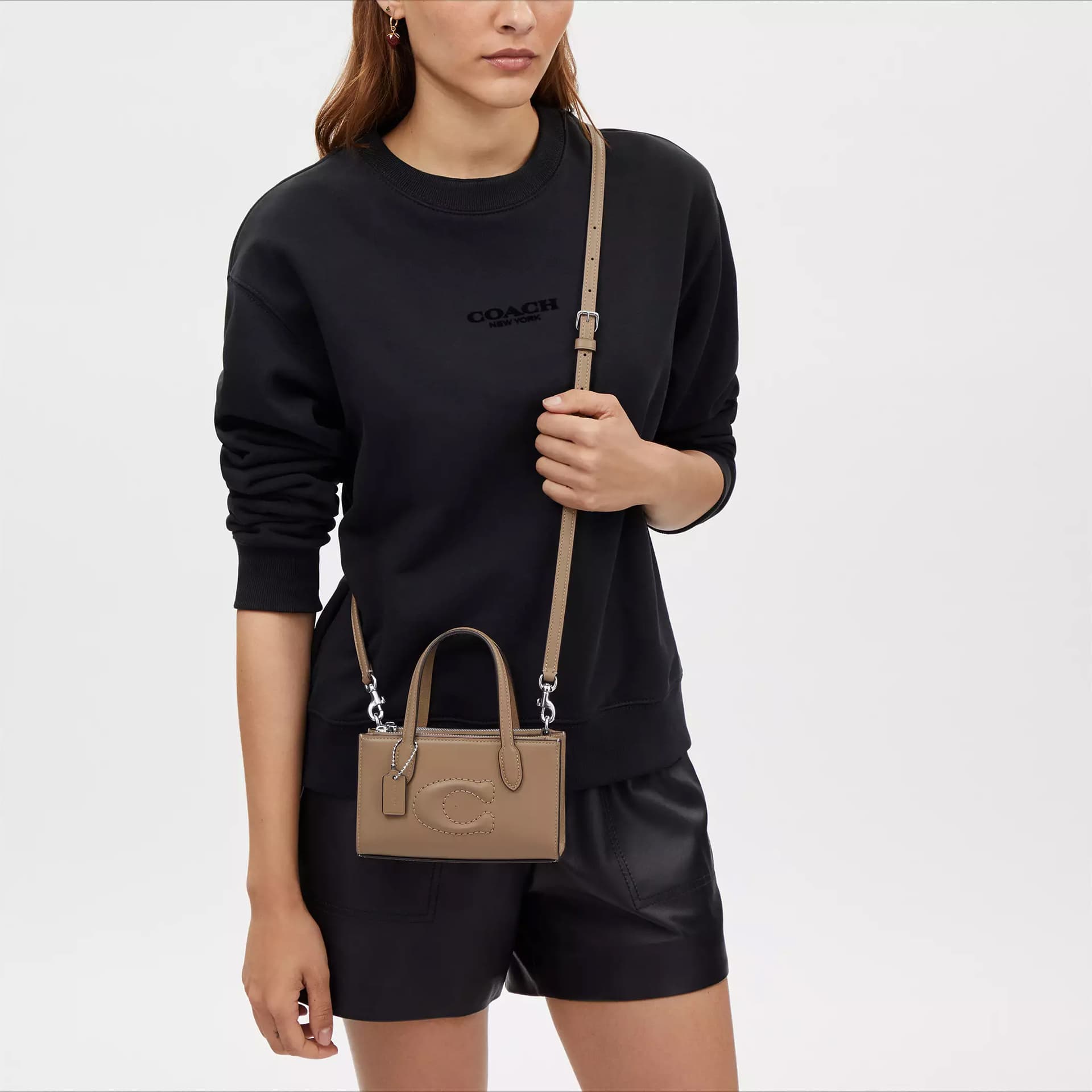 Сумка COACH Nina 17 Silver Brown - изображение 4
