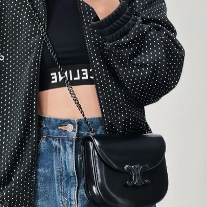 Сумка через плечо Celine Triomphe Crossbody Bag Black - изображение 6