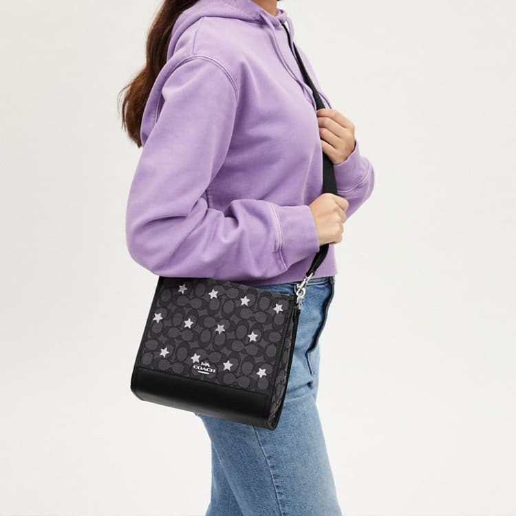 Сумка COACH Dempsey 22 Tote Bag Small Gray White Stars - изображение 4