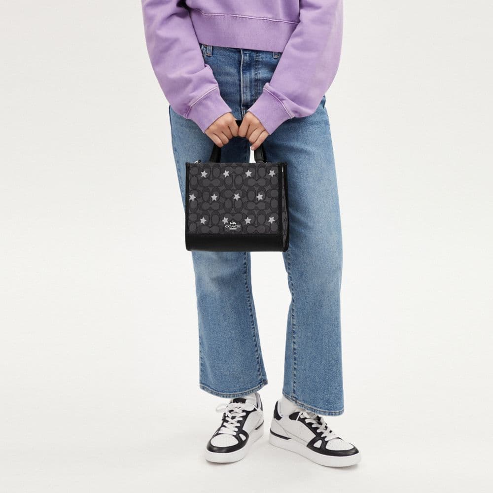 Сумка COACH Dempsey 22 Tote Bag Small Gray White Stars - изображение 5