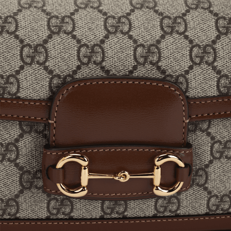 Мини-сумка Gucci Horsebit 1955 Brown - изображение 6