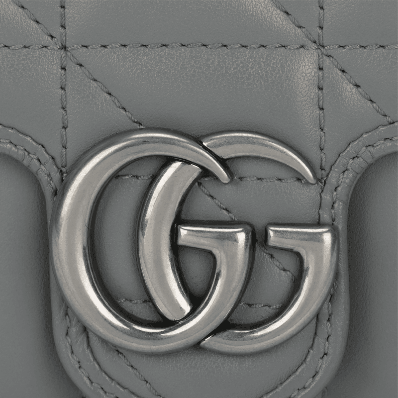 Сумка через плечо Gucci Marmont Super Mini Grey - изображение 5