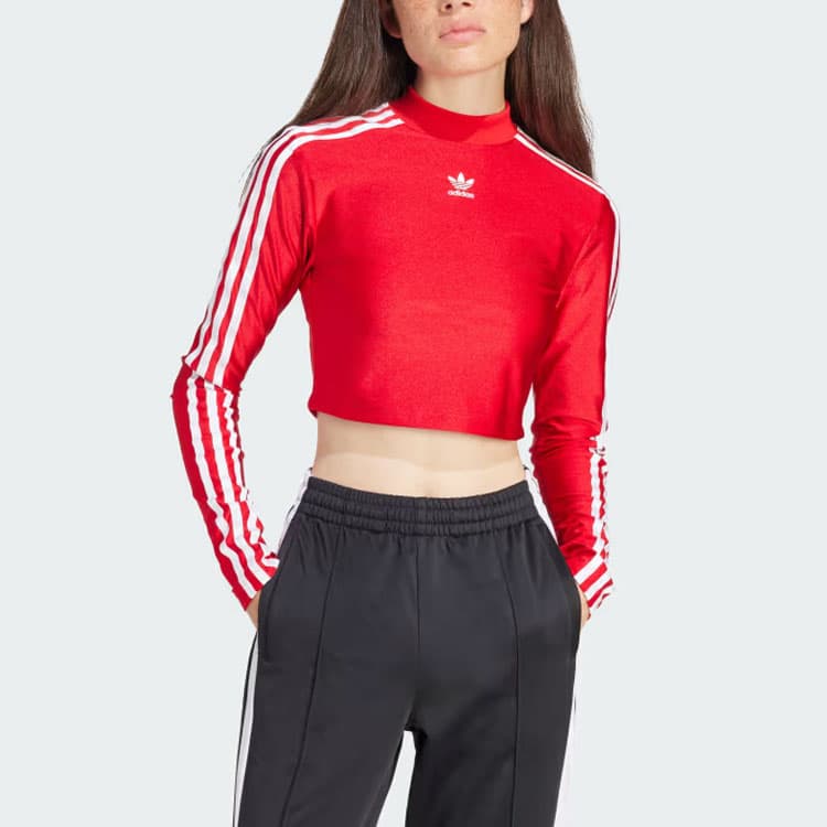 Кофта adidas 3-Stripes Cropped Long-Sleeve Top - изображение 2