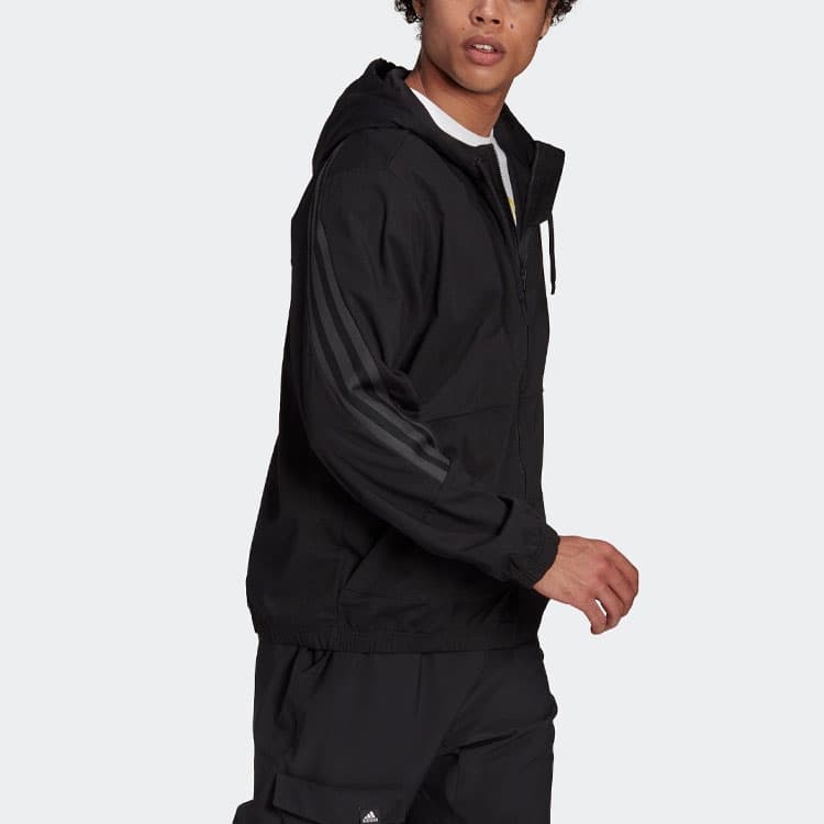Куртка adidas Logo Stripe Hoodie Jacket Black - изображение 4