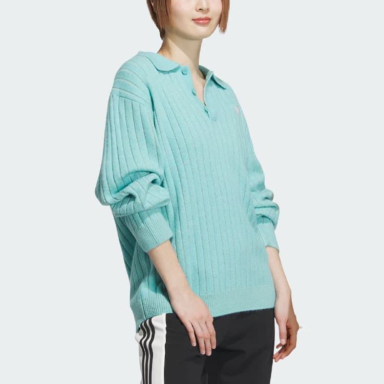 Кофта adidas Originals SS24 V-Day Polo Sweater Mint Green - изображение 4