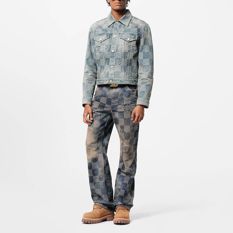 Штаны Louis Vuitton FW24 Logo Jacquard Straight Jeans - изображение 4