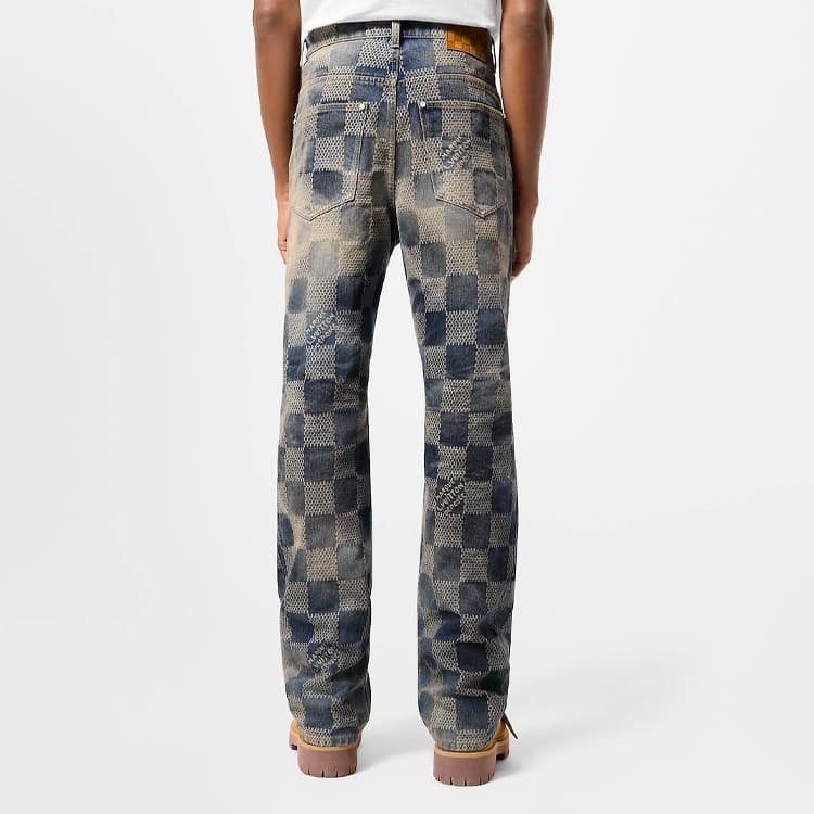 Штаны Louis Vuitton FW24 Logo Jacquard Straight Jeans - изображение 7