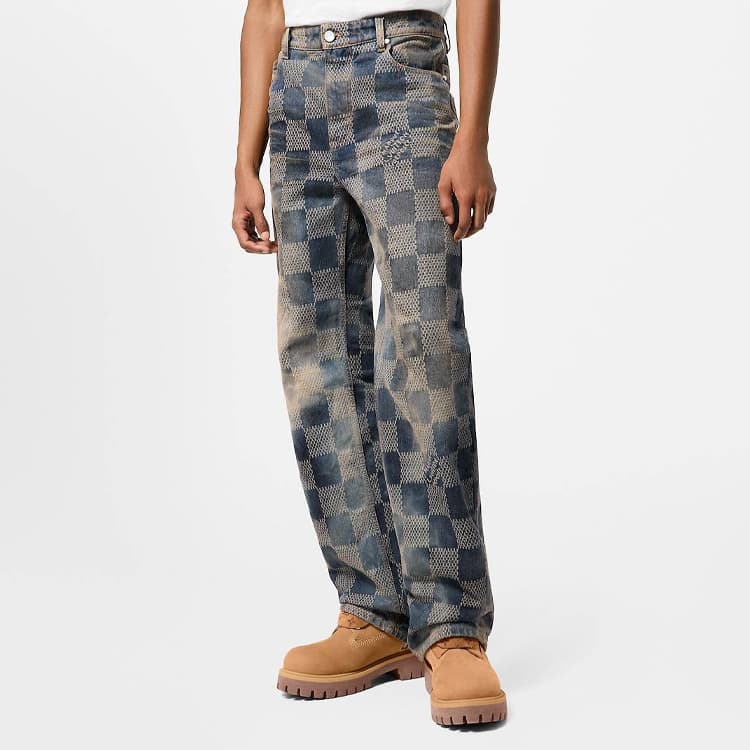 Штаны Louis Vuitton FW24 Logo Jacquard Straight Jeans - изображение 6