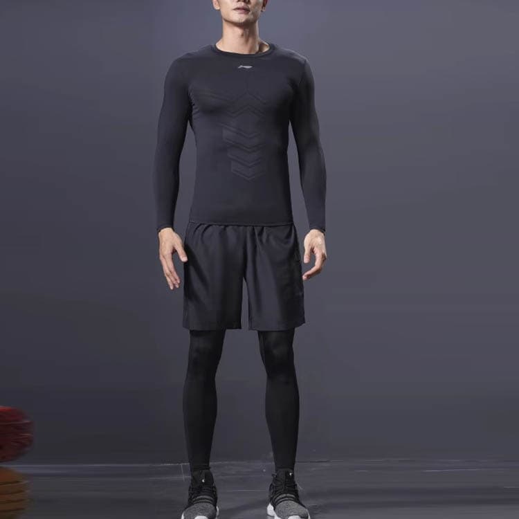 Спортивный костюм LiNing Logo Print Fleece Fitness Top - изображение 8