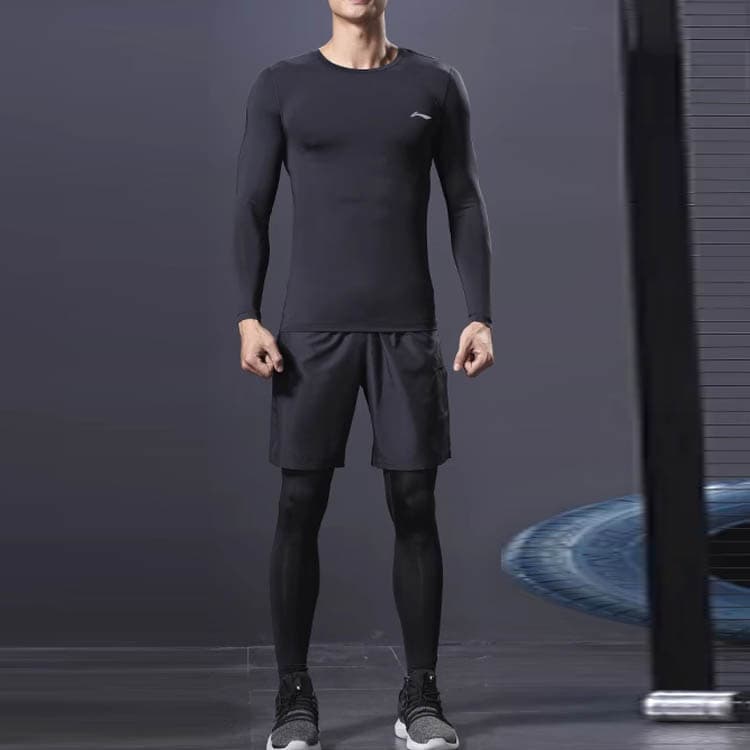 Спортивный костюм LiNing Logo Print Fleece Fitness Top - изображение 6