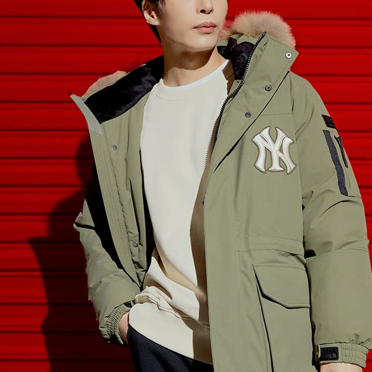 Зимняя куртка MLB Yankees Puffer Jacket Green - изображение 3
