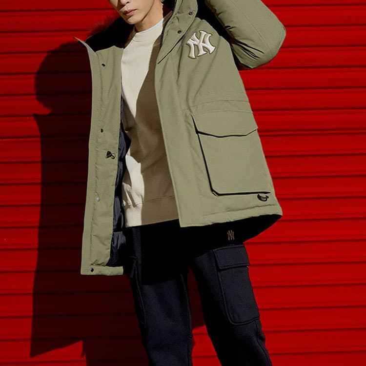 Зимняя куртка MLB Yankees Puffer Jacket Green - изображение 4