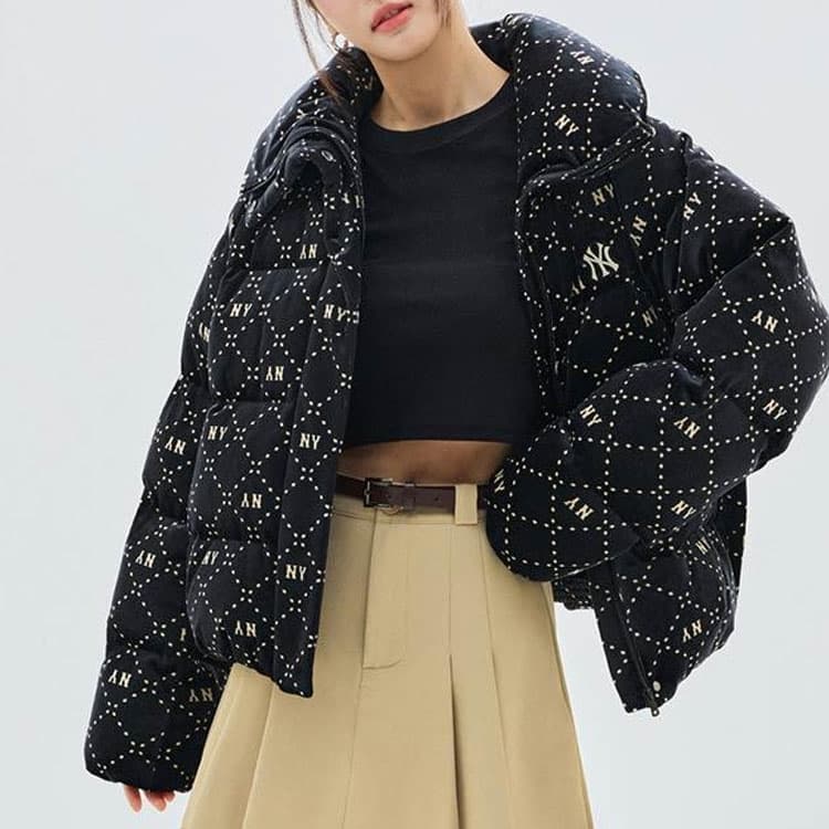 Зимняя куртка MLB FW23 Diamond Monogram Down Jacket Black - изображение 2