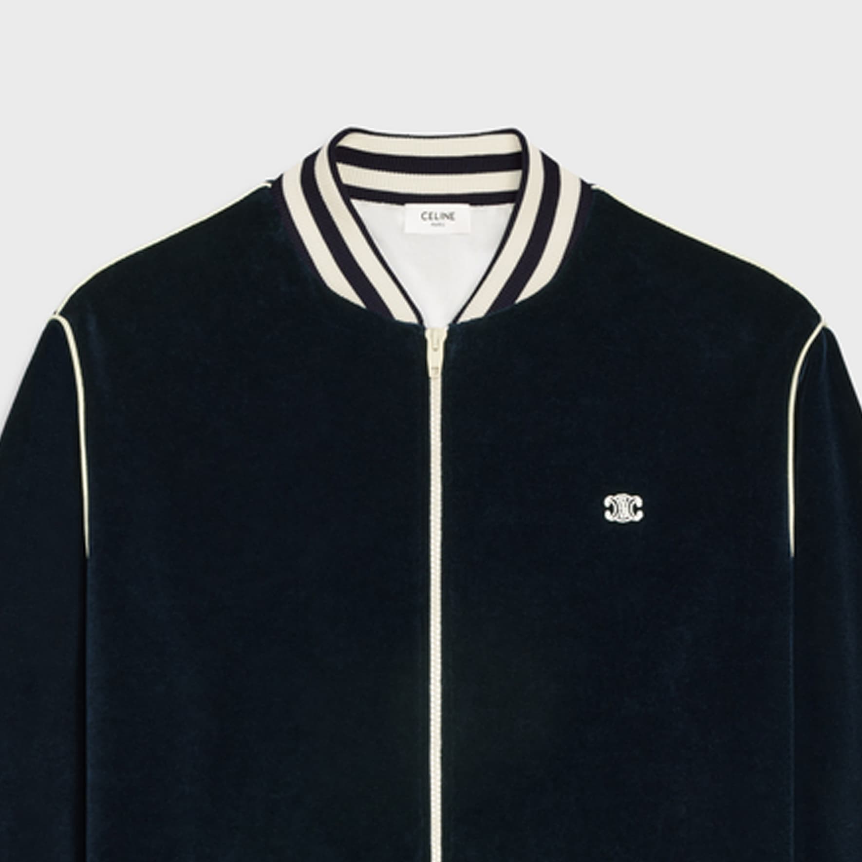 Куртка CELINE FW23 Striped Logo Jacket Navy - изображение 6