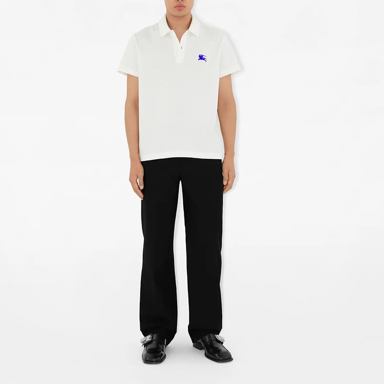 Поло Burberry Logo Print Polo Shirt Salt Crystal - изображение 4