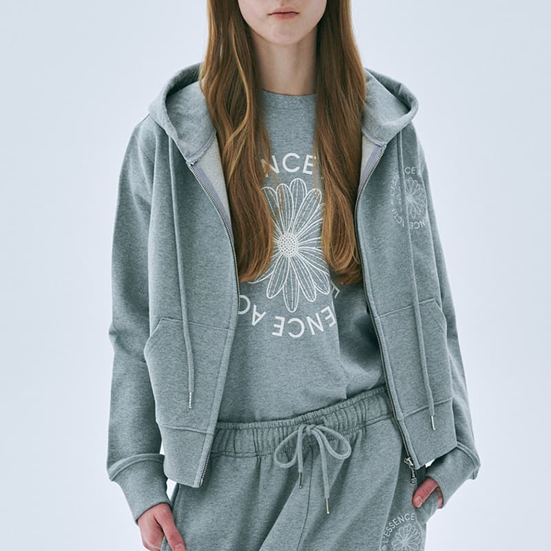Футболка MARDI MERCREDI ACTIF Sports SS25 T Рубашка Женская Серый Слоновая Кость Корейский стиль - изображение 2
