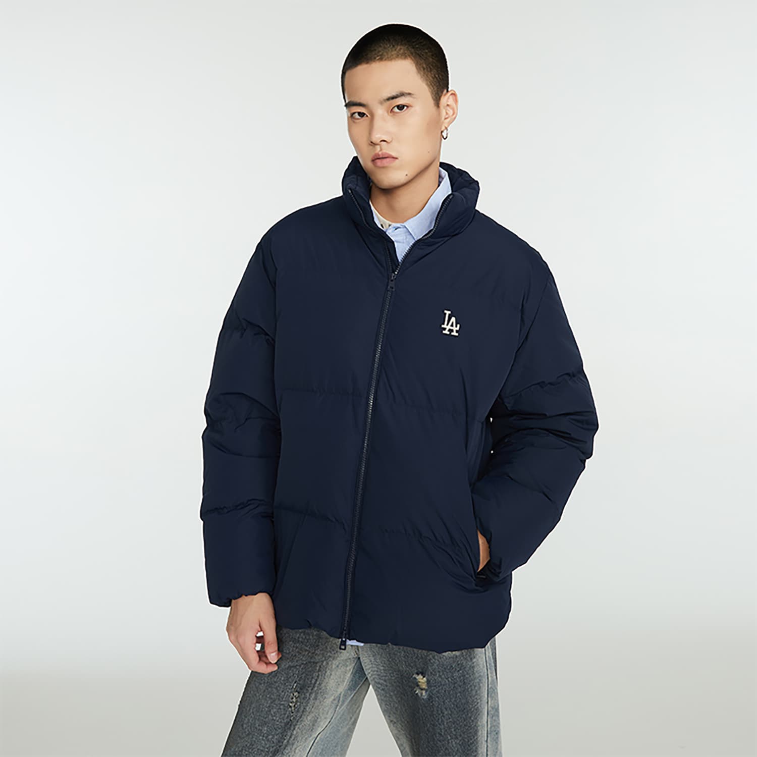 Зимняя куртка MLB Deep Sea Blue Puffer Jacket - изображение 4