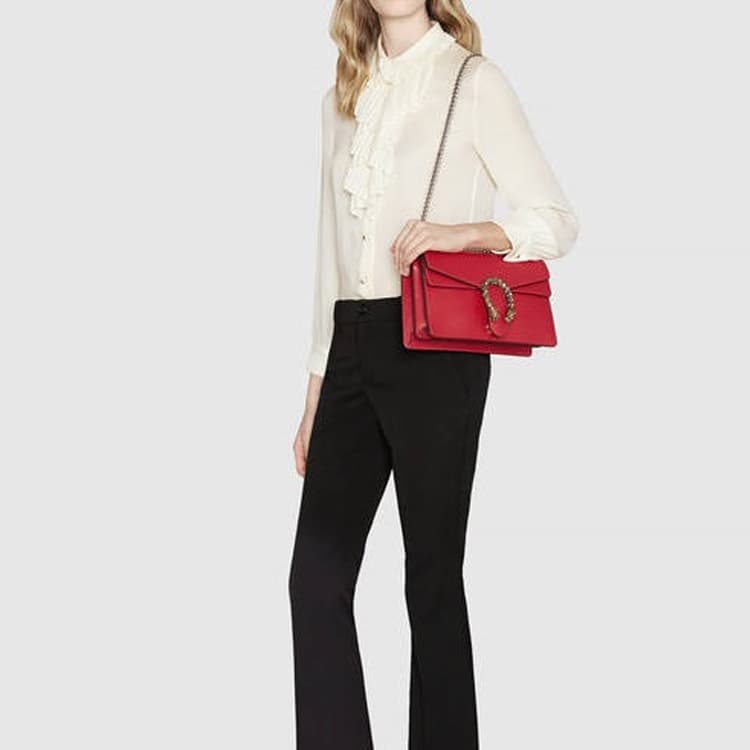 Мини-сумка Gucci Dionysus Small Red Leather Shoulder Bag - изображение 7