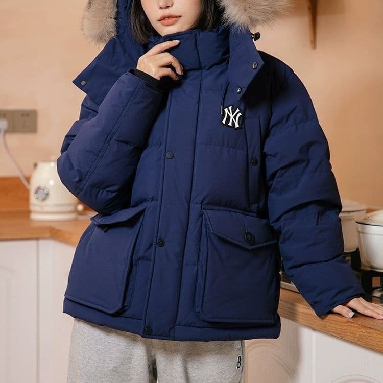 Зимняя куртка MLB Yankees Hooded Down Jacket Blue - изображение 2