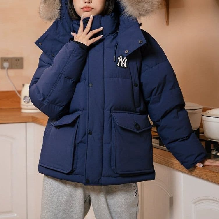 Зимняя куртка MLB Yankees Hooded Down Jacket Blue - изображение 3