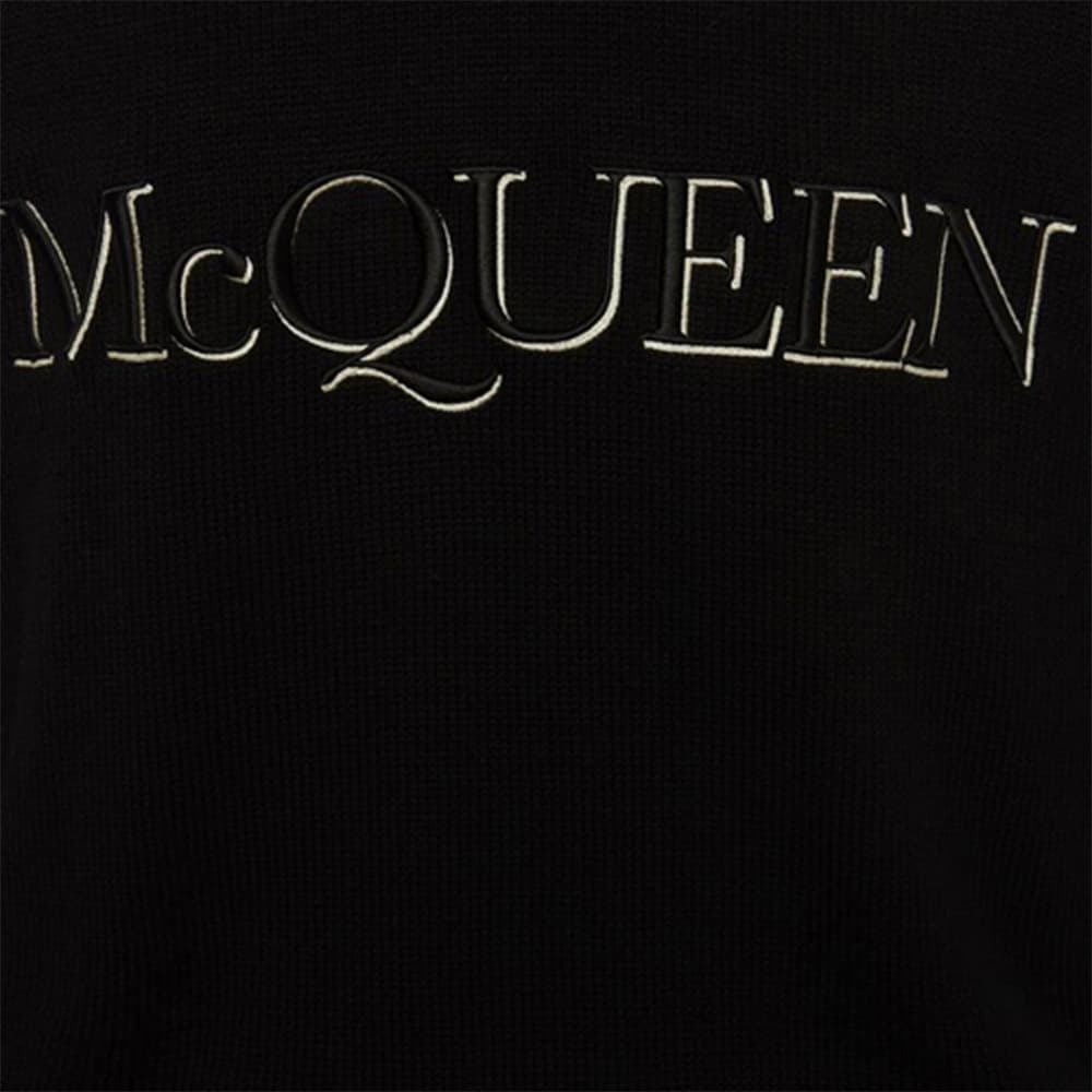 Кофта Alexander McQueen Embroidered Logo Sweater Black — фото 7