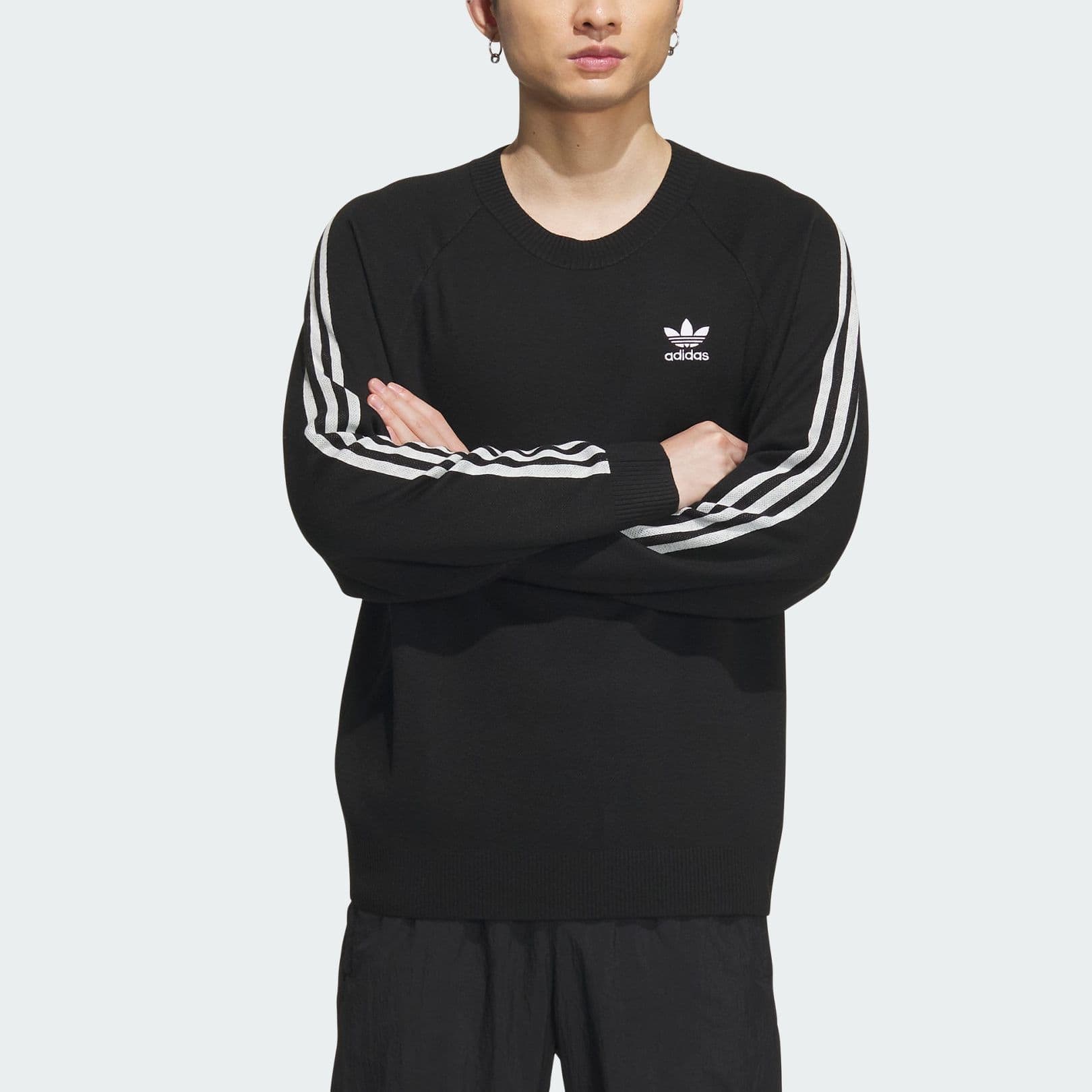 Кофта adidas Originals Knit Crewneck Sweatshirt Black - изображение 3
