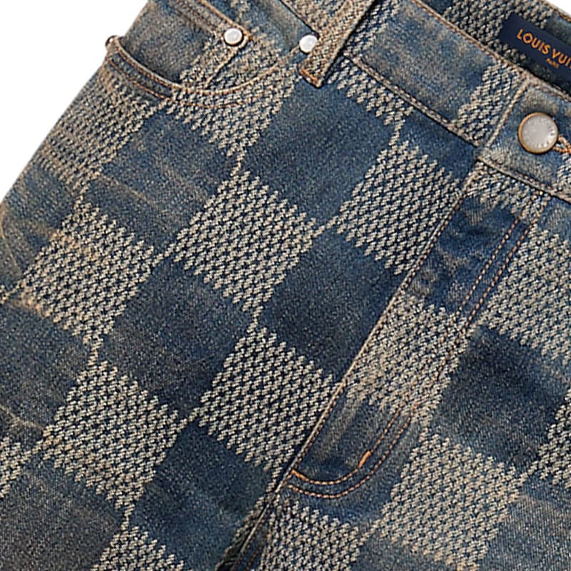 Штаны Louis Vuitton FW24 Washed Logo Flared Jeans Blue - изображение 6