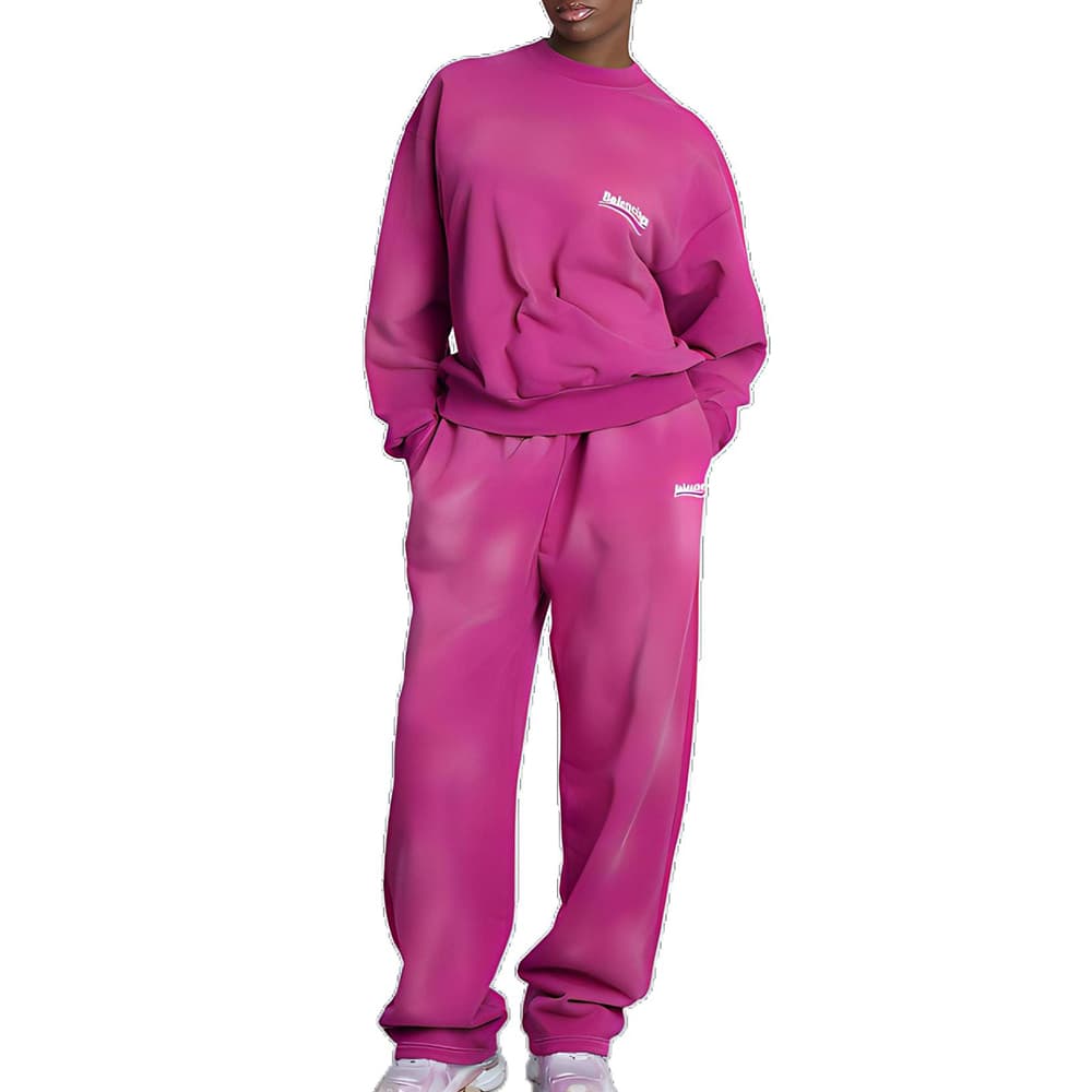 Штаны Balenciaga FW22 Logo Straight Pants Pink - изображение 4