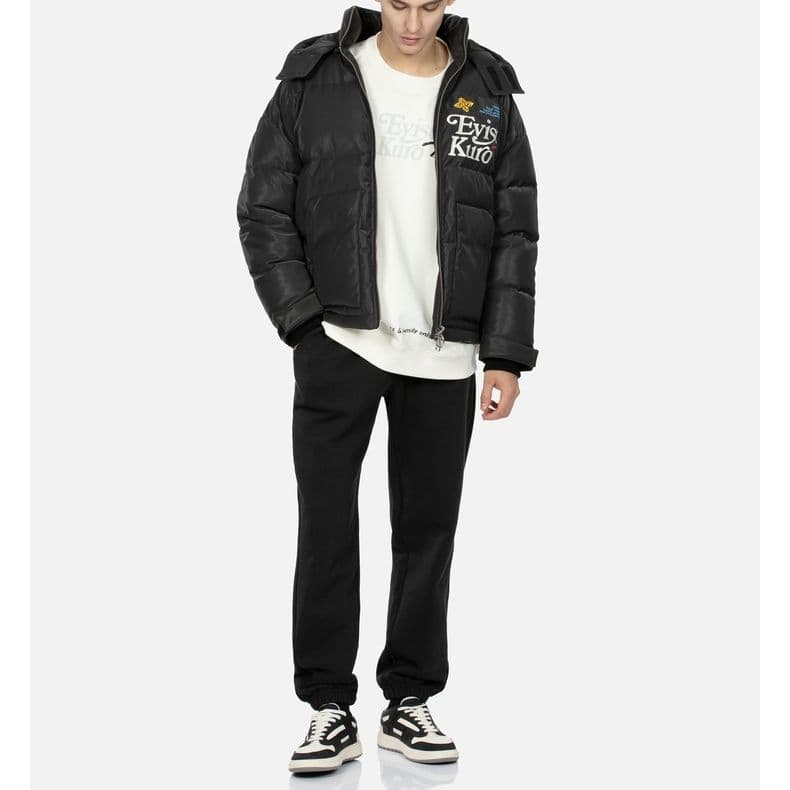 Зимняя куртка EVISU 2023AW Embroidered Down Jacket Black - изображение 7