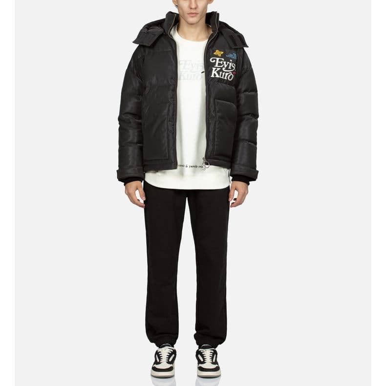 Зимняя куртка EVISU 2023AW Embroidered Down Jacket Black - изображение 8