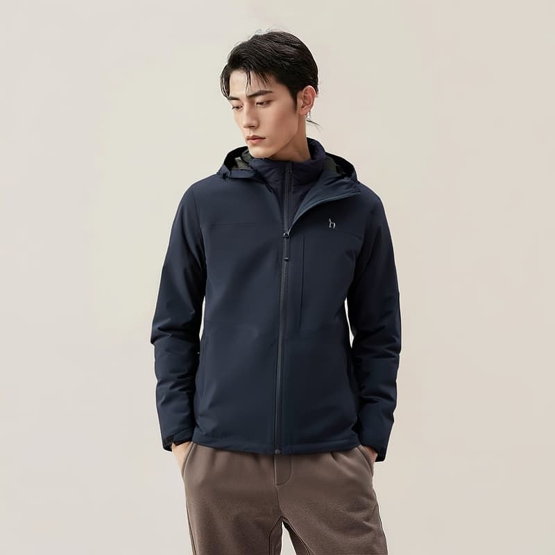 Зимняя куртка HAZZYS Casual Warm Hooded Down Jacket Men - изображение 3