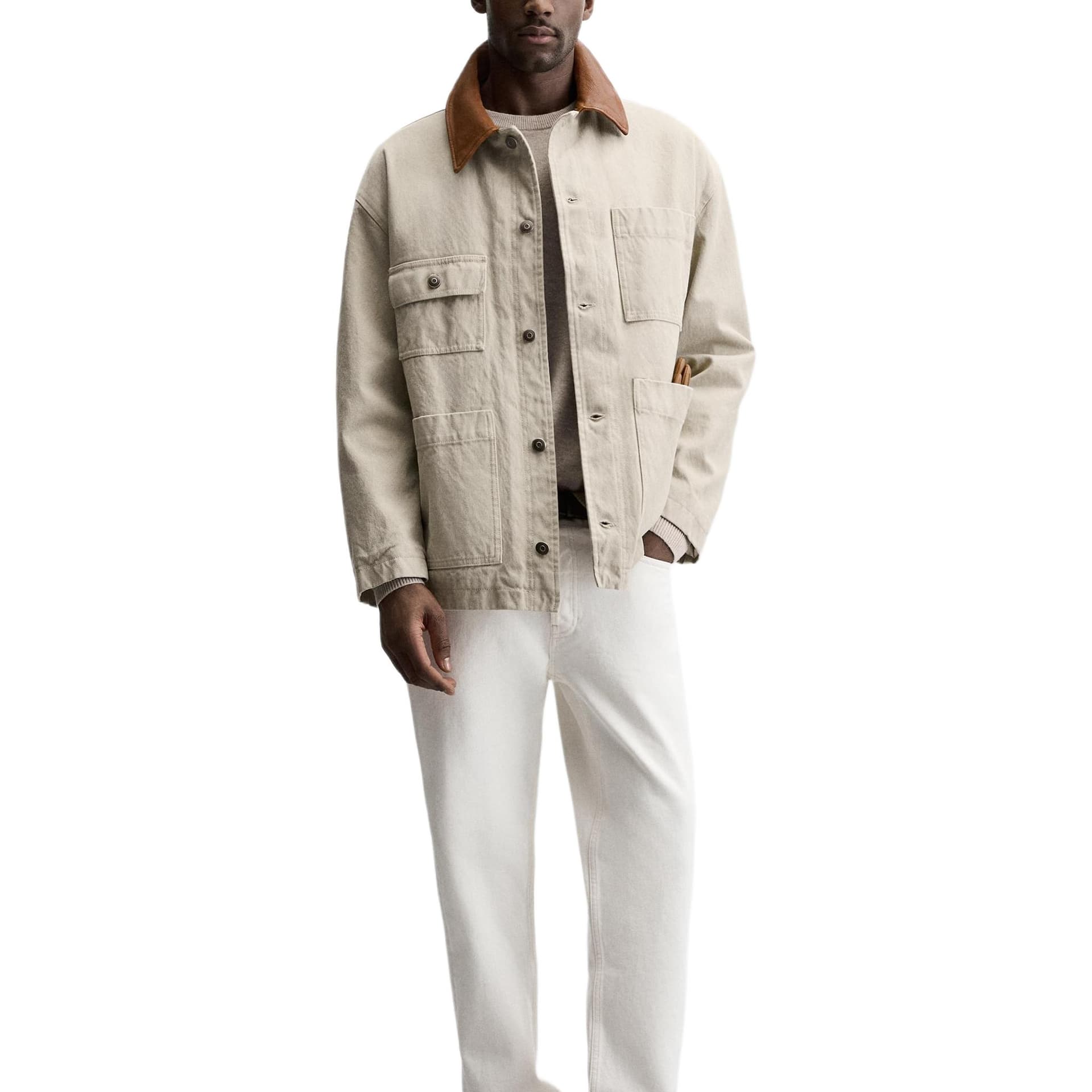 Куртка ZARA Colorblock Collar Jacket - изображение 4