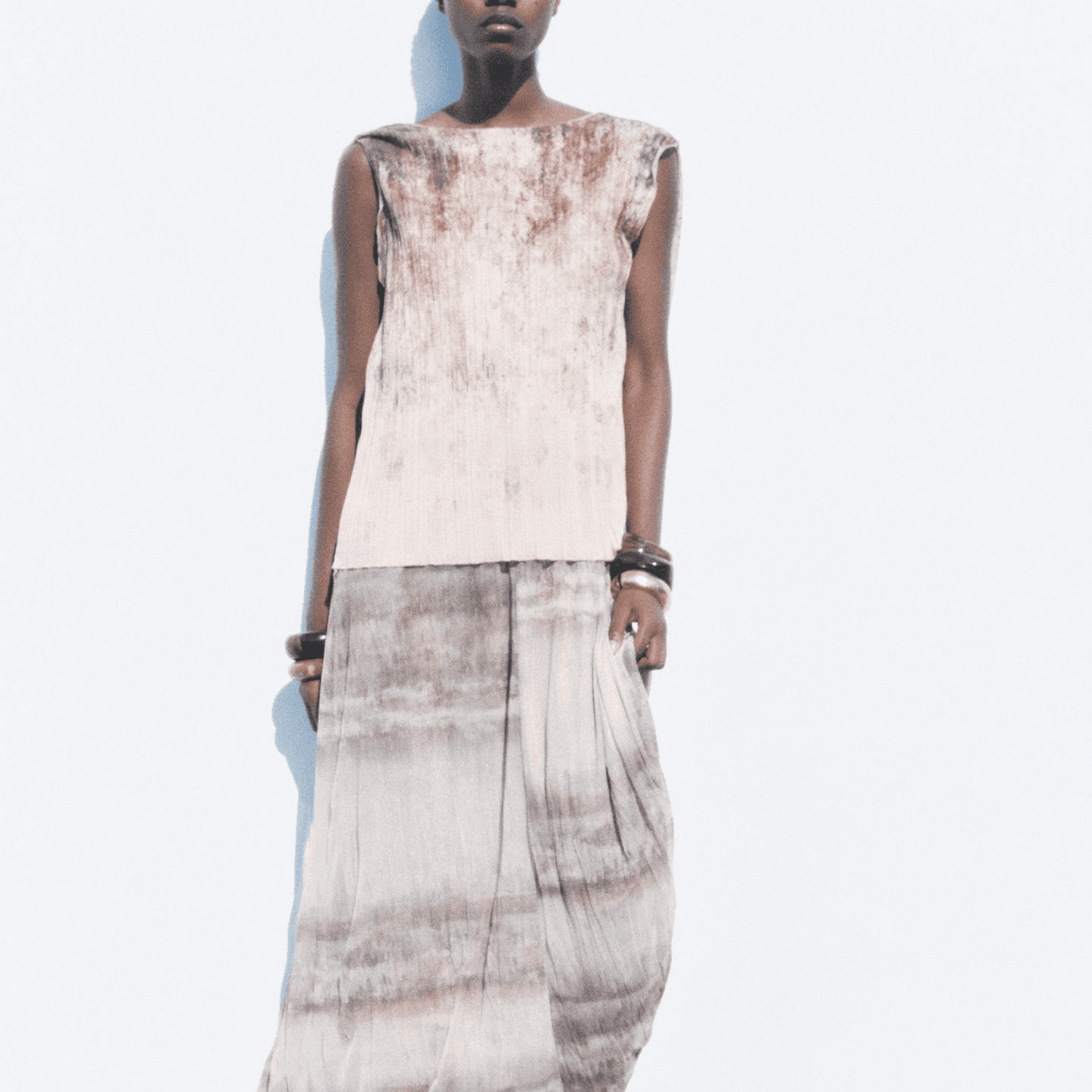 Футболка ZARA Tie-Dye Sleeveless T-Shirt - изображение 3