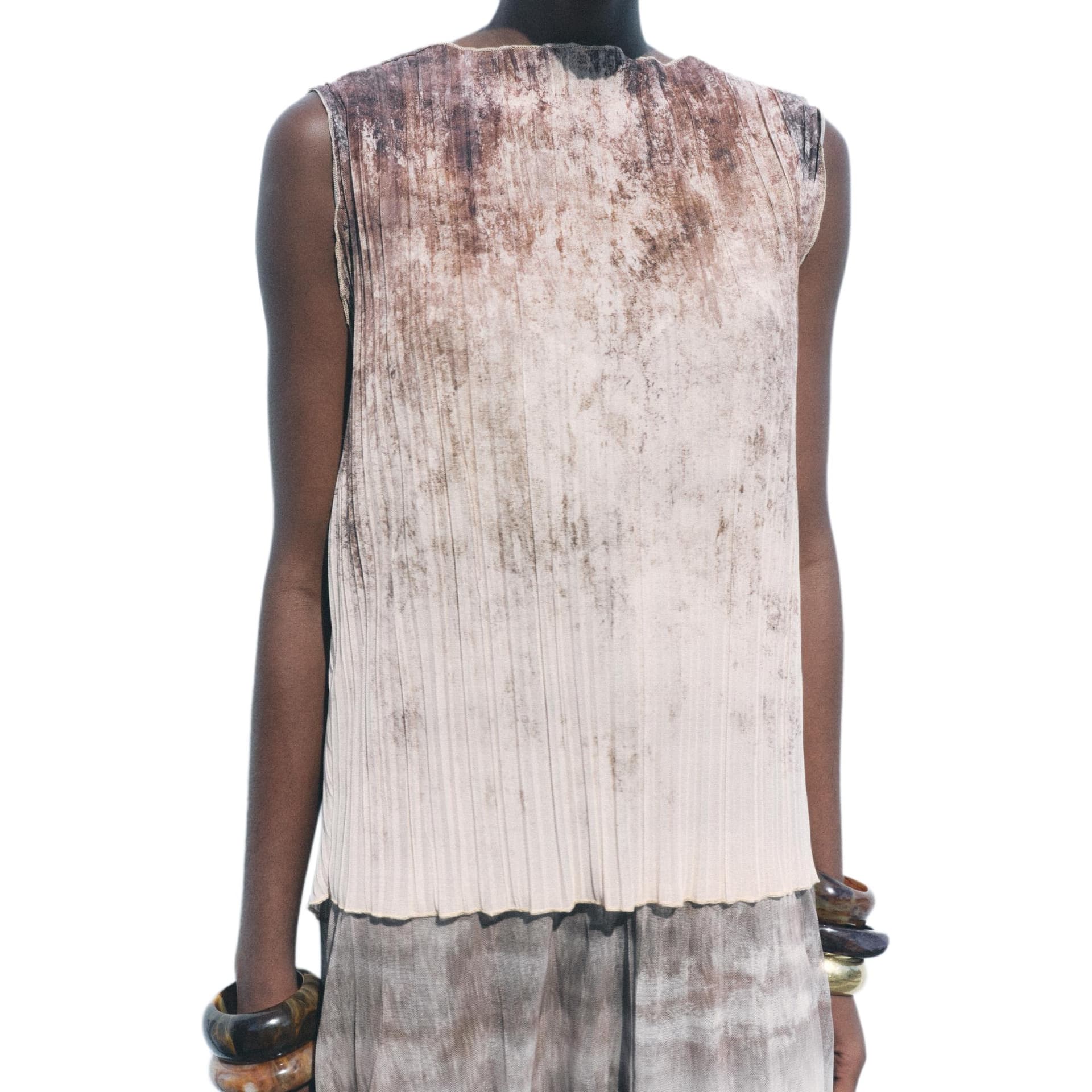 Футболка ZARA Tie-Dye Sleeveless T-Shirt - изображение 4